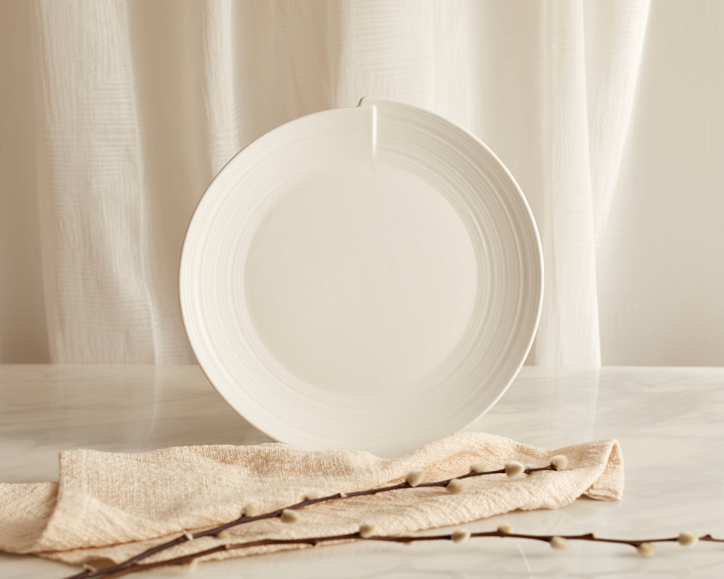 Porcelain Round Dinner Plate White dishwasher and microwave safe. Tableware from What a Host Home Decor
